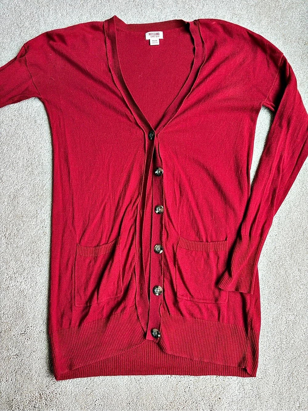 Mossimo Red Button-Front Cardigan Size XS